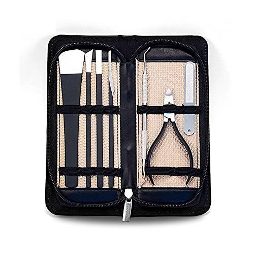 xuejuanshop Nail Clipper and Scissors Set, Portable 8-Piece Case