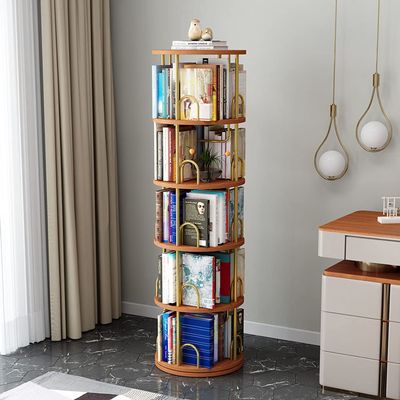 360° Rotatable Children's Cartoon Storage Rack, Large Capacity, Floor-Standing, Removable, Space-Saving, 5 Tiers