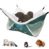 LEFTSTARER Small Animal Hanging Hammock, Double-Layer Cage Bed for Hamsters, Rats, Ferrets, Sugar Gliders, Parrots and More view 1