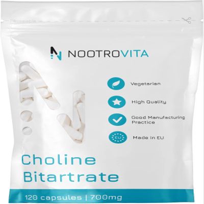 High-Dose Choline – 700 mg per Capsule – 120 Capsules | 4-Month Supply | For Liver Function, Memory, Brain & Concentration | Vegan, Gluten-Free | Nootrovita