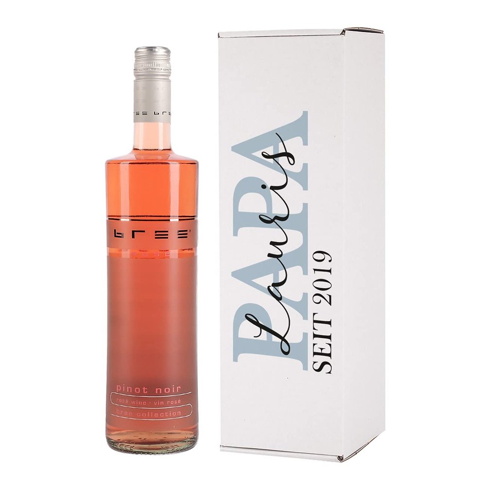 Herz & Heim Bree 0.75 L Wine Gift with Personalized Print for Dad, Rosé