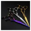 RH-HPC 6-Inch Professional Hair Cutting Scissors with Colorful Dragon Handle, Silver Cutting view 3
