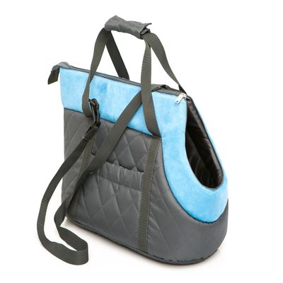 Pet Carrier Bag, 2 Carrying Options, Black with Turquoise Scarf, R2: 30 x 50 cm