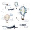 Little Deco Wall Stickers for Boys’ Rooms: Airplanes, Hot Air Balloons, Clouds & Stars, Watercolor DL707-2 view 1