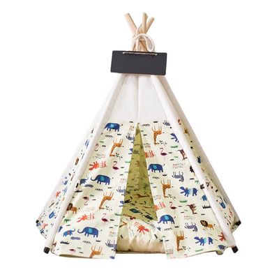 lodaonou Dog & Cat Tent with Cushion and Nameplate, 50 x 50 x 60 cm (M)