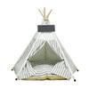 lodaonou Pet Tent with Cushion and Name Tag, S, Gray Stripes, 40 x 40 x 50 cm view 1