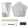 lodaonou Pet Tent with Cushion and Name Tag, S, Gray Stripes, 40 x 40 x 50 cm view 2