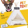 lodaonou Pet Tent with Cushion and Name Tag, S, Gray Stripes, 40 x 40 x 50 cm view 4