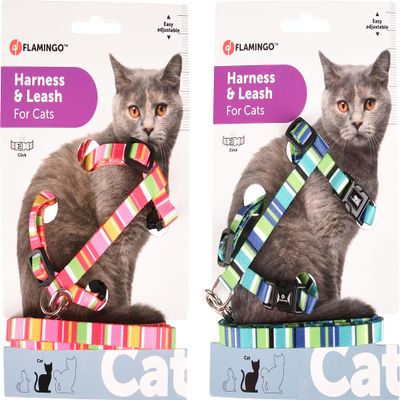 Cat Harness + Leash Amira 20-35CM 10MM Assortment