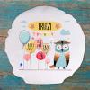 Kleckerliese Baby & Kids Pillow Cover, Owl with Custom Name, 40 cm, White view 3