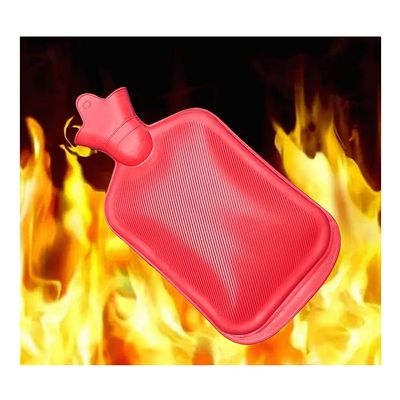 BcofoA Hot Water Bottle for Lower Back and Arthritis Pain Relief with Soft Fleece Cover, Red, Medium