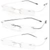 ZUVGEES 3-Pack Rimless Metal Blue-Light-Blocking Reading Glasses, Lightweight, +2.50 view 1