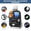 HIFROM Car Backseat Organizer with Trash Bag, Folding Table and Tablet Storage, Black view 3