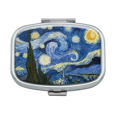 Portable Metal Pill Organizer with 2 Compartments