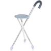 HYHMJ Folding Walking Cane with Seat, Foam Handle, Reinforced Aluminum, 3-Leg, Blue view 1