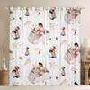 Homemissing Kids' Hedgehog Curtains, Kawaii Mushroom Design, 175 x 140 cm view 2