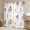 Homemissing Kids' Hedgehog Curtains, Kawaii Mushroom Design, 175 x 140 cm view 3