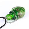 Small Pet Ash Memorial Urn Heart-Shaped Necklace, Satin Glass, Blue view 2