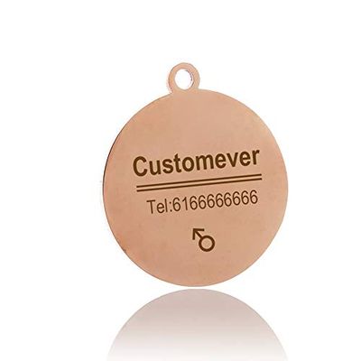 LIANYG Custom Dog Tags, 2-Pack, Engraved Stainless Steel, Rose Gold, Silver, or Black