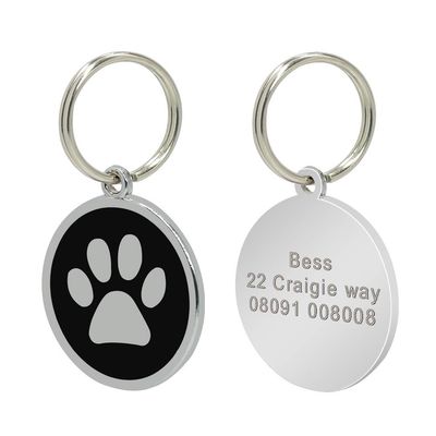 LIANYG 2-Piece Engraved Pet ID Tags, Custom Stainless Steel Bone and Paw Name Tags for Dogs and Cats, Anti-Lost, 641