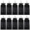 10 Hair Extension Storage Bags with Wooden Hangers (Black) view 1