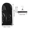 10 Hair Extension Storage Bags with Wooden Hangers (Black) view 3