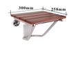 ZJYWMM Folding Wall-Mounted Shower Seat, Solid Wood, Red Wood Color, 30 x 25.8 cm view 3
