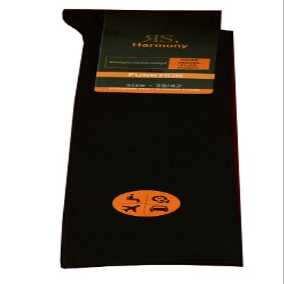 Black Jungle Harmony Support Socks, Travel Socks, Knee-High Support Socks for Women & Men, 5 Colors (S (35–38), Black – 7 Pairs)