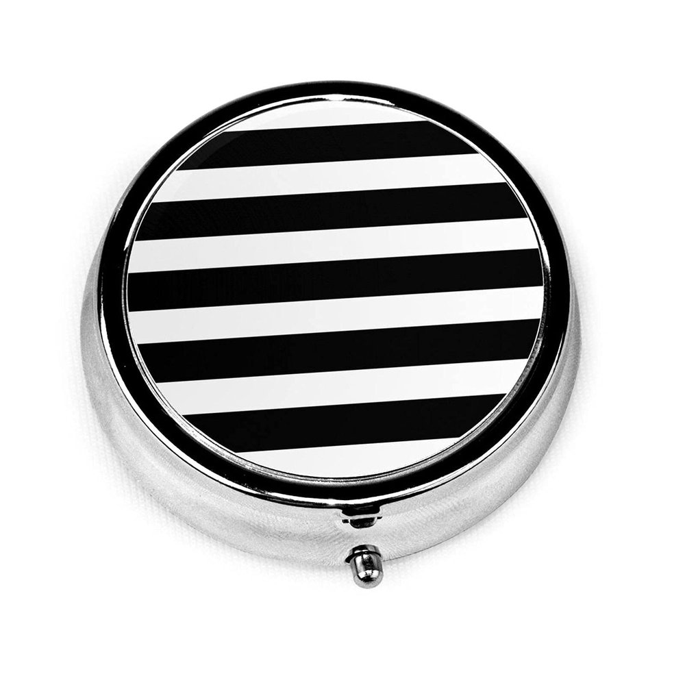Black and White Striped Pill Organizer