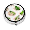 Cute Watercolor Frog Pill Case for Purse and Travel view 1