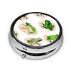 Cute Watercolor Frog Pill Case for Purse and Travel view 2