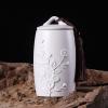 Uziqueif Ceramic Dog Urn, White Chrysanthemum view 4