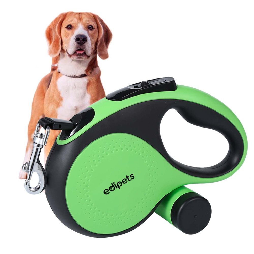 Edipets Retractable Dog Leash, 5 m, Green