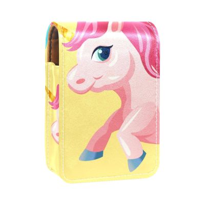 Cute Baby Unicorn Lipstick Holder with Mirror, Multicolor