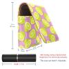 Lipstick Case with Mirror, Lime Green Lemon Pattern, Pink, Holds 3 Lipsticks view 3