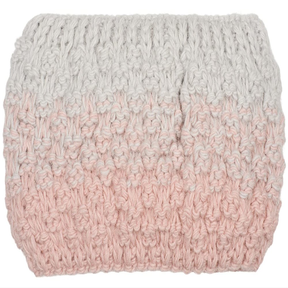 styleBREAKER Women's Knitted Ombré Rice-Stitch Headband, Rose-Light Gray