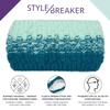 styleBREAKER Women's Knitted Ombré Rice-Stitch Headband, Rose-Light Gray view 3