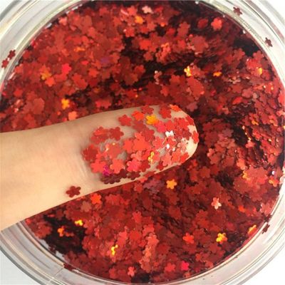 Plum Flower 3 mm Nail Art Glitter Sequins, Laser Silver, Eco-Friendly PET, 8 g (Laser Red, 8 g)