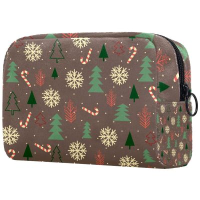 Women's Cosmetic Bag, Large Christmas Decoration, Travel Makeup Organizer, Multicolored-1, 18.5 x 7.5 x 13 cm