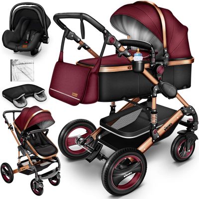 KIDUKU 3-in-1 XXL Stroller Set with Bassinet, Buggy and Infant Car Seat