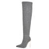 CHICMARK Women's Sexy Over-the-Knee Boots with Stiletto Heel (Silver, 43) view 2