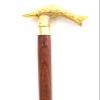 Wooden Cane with Fish Handle, Antique Victorian Style, Golden Brown view 1