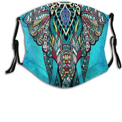 Elephant Indian Bohemian Boho Face M-A-S-K with 2 Filters, Washable, Reusable, for Men and Women