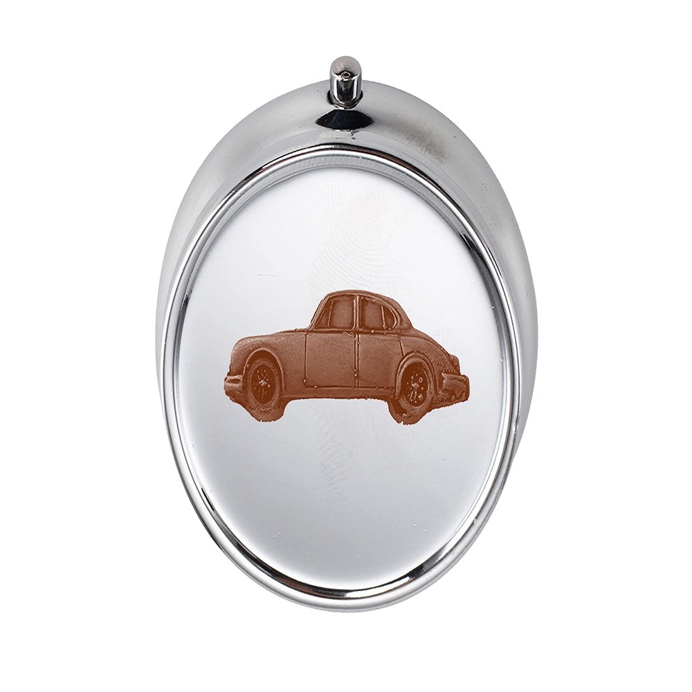 Classic British Car MK2 3.8 ref104 Copper-Effect Pewter Vehicle on a Round Chrome-Colored Pocket Mirror