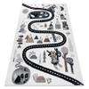 rugsx Fun Route Children's Rug with Road and Animal Pattern, Cream, 80 x 150 cm view 1