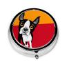 Boston Terrier Pill Case for Purse, Small Round Travel Organizer view 1
