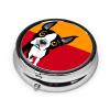 Boston Terrier Pill Case for Purse, Small Round Travel Organizer view 2