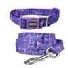 YUDOTE Soft Dog Collar and Leash Set, Medium, Neoprene-Padded, Purple Maple Leaf view 1