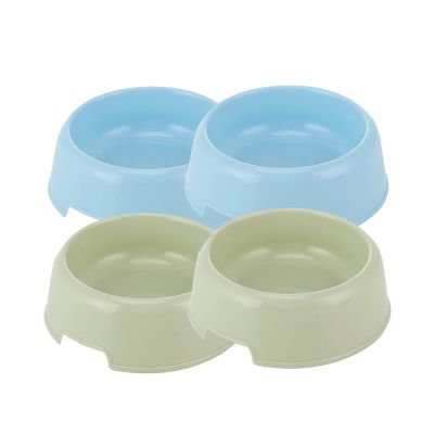 Plastic Cat Food and Water Bowls, 4-Piece Set