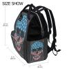 LDIYEU Skull USA Flag Artwork Diaper Backpack, Large Capacity view 2